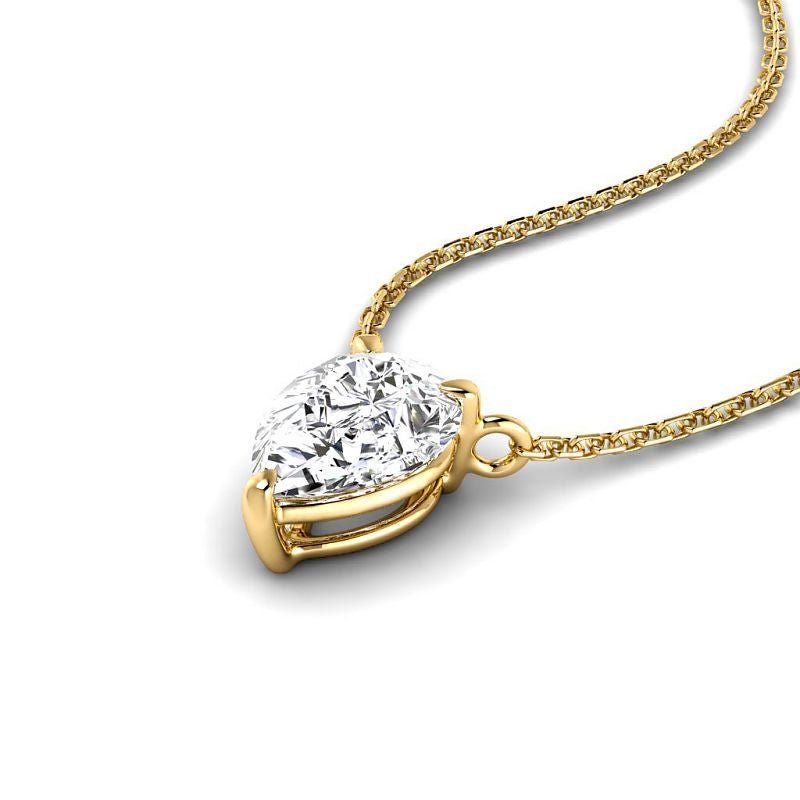 0.50 - 3.00 CT Pear Cut Lab Grown Diamonds - Solitaire Pendant - Primestyle.com