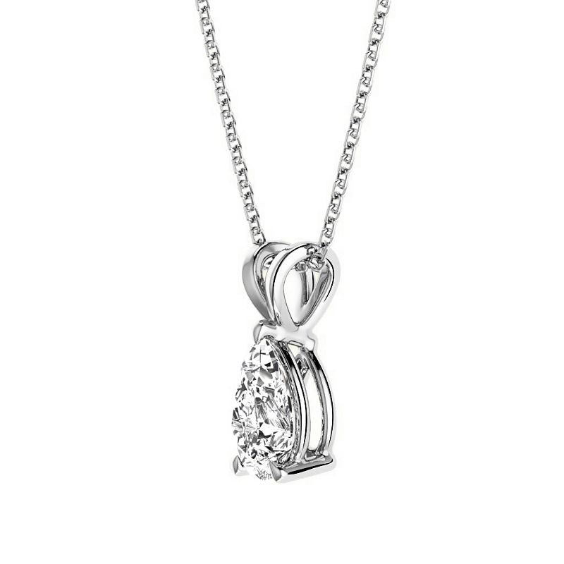 0.50-3.00 CT Pear Cut Lab Grown Diamonds - Solitaire Pendant - Primestyle.com