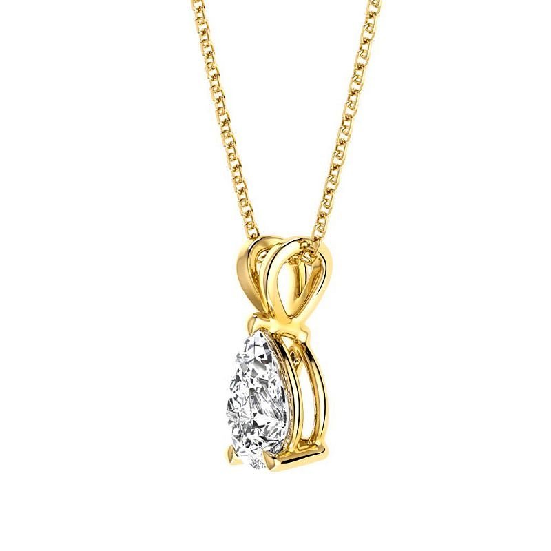 0.50 - 3.00 CT Pear Cut Lab Grown Diamonds - Solitaire Pendant - Primestyle.com