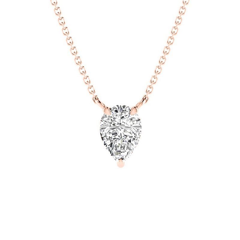 0.50-3.00 CT Pear Cut Lab Grown Diamonds - Solitaire Pendant - Primestyle.com