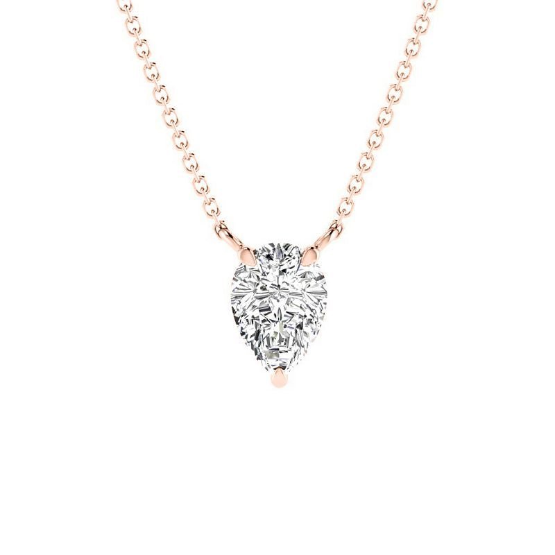 0.50 - 3.00 CT Pear Cut Lab Grown Diamonds - Solitaire Pendant - Primestyle.com