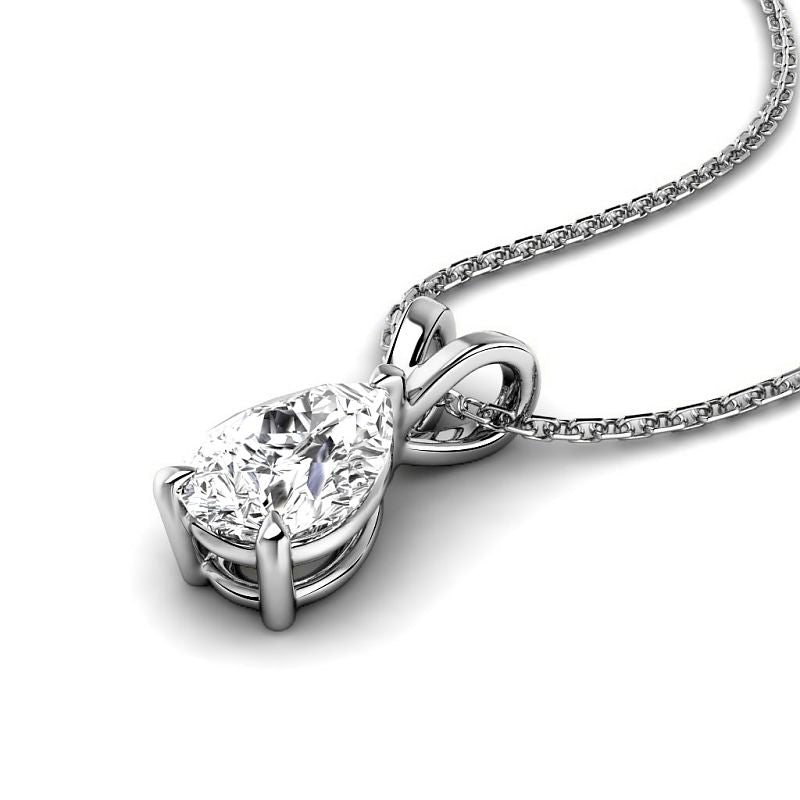 0.50-3.00 CT Pear Cut Lab Grown Diamonds - Solitaire Pendant - Primestyle.com