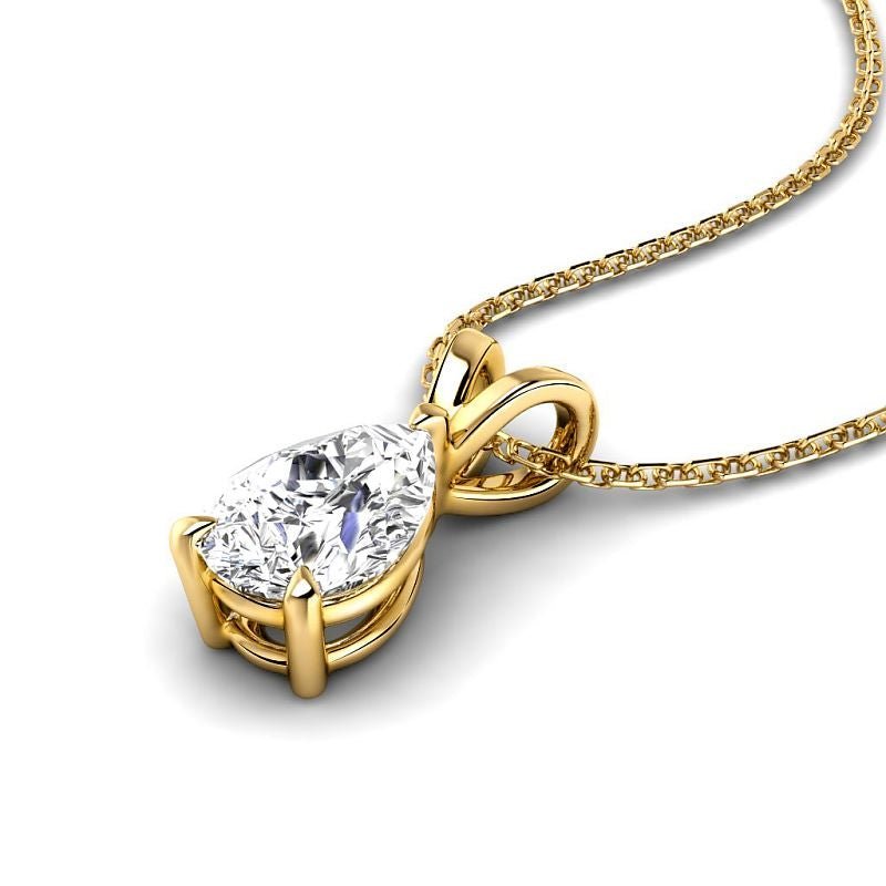 0.50-6.00 CT Pear Cut Diamonds - Solitaire Pendant