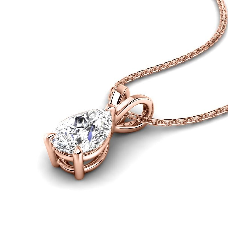 0.50-3.00 CT Pear Cut Lab Grown Diamonds - Solitaire Pendant - Primestyle.com