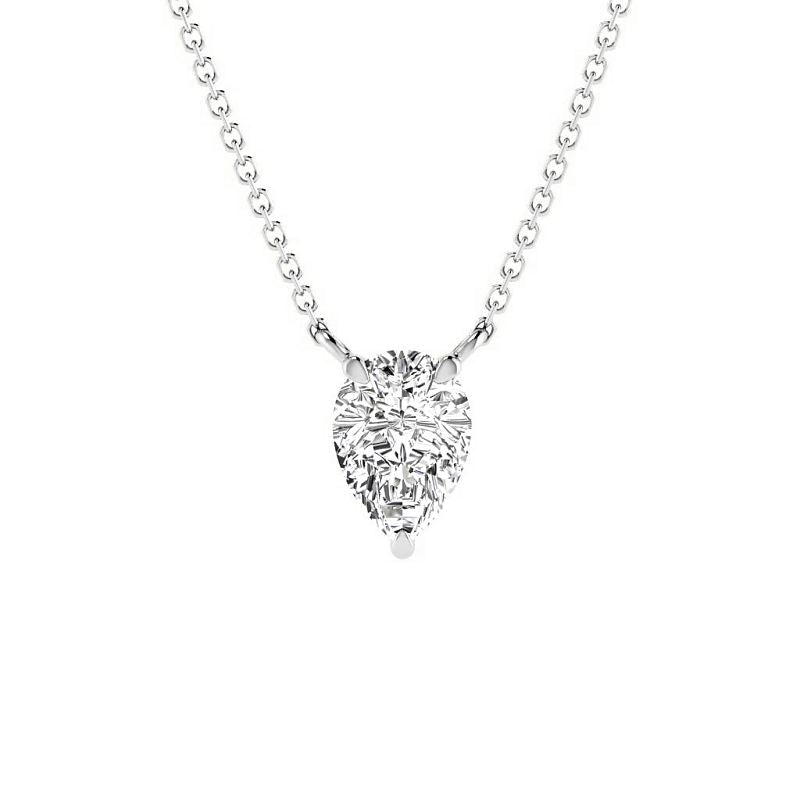 0.50-3.00 CT Pear Cut Lab Grown Diamonds - Solitaire Pendant - Primestyle.com