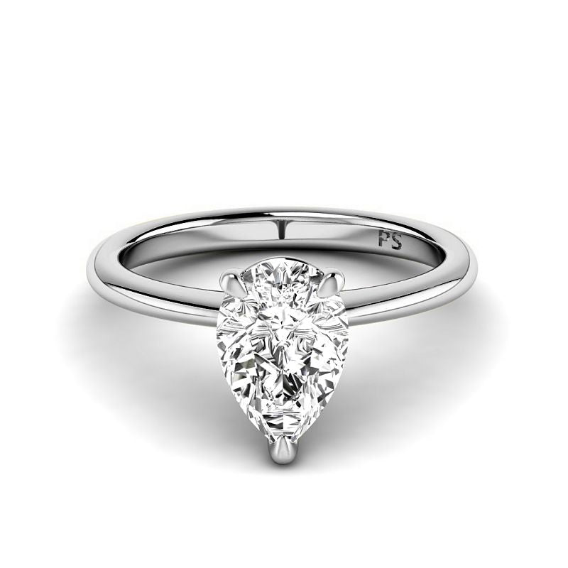 0.50 - 3.00 CT Pear Cut Lab Grown Diamonds - Solitaire Ring - Primestyle.com