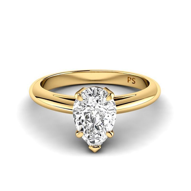 0.50-6.00 CT Pear Cut Diamonds - Solitaire Rings