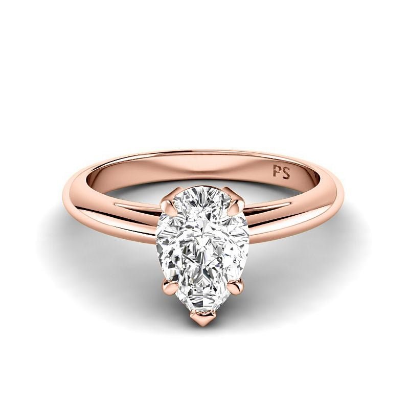 0.50-6.00 CT Pear Cut Diamonds - Solitaire Rings