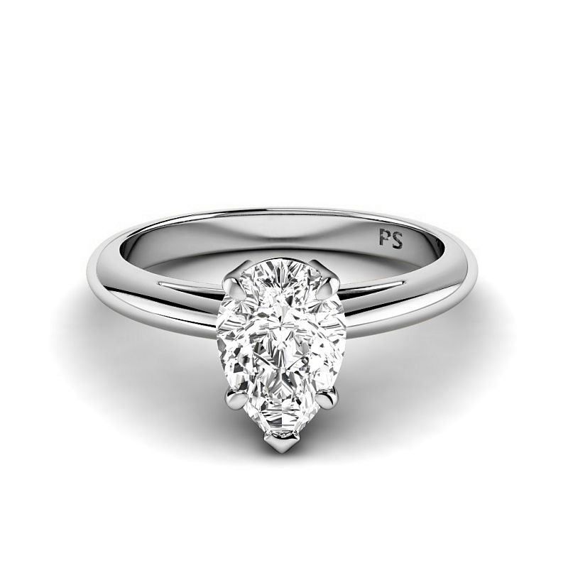 0.50-6.00 CT Pear Cut Diamonds - Solitaire Rings