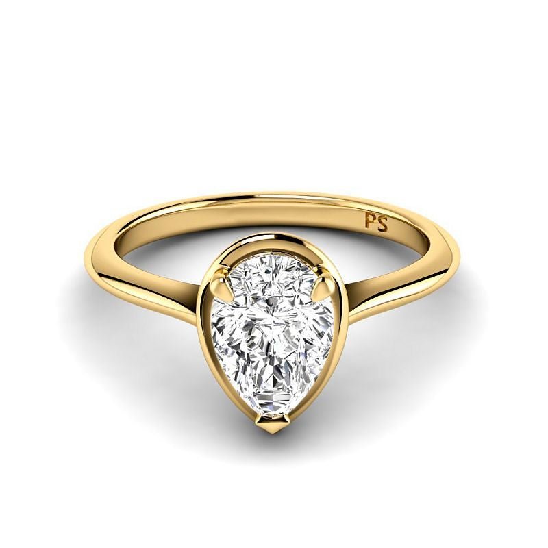 0.50 - 3.00 CT Pear Cut Lab Grown Diamonds - Solitaire Ring - Primestyle.com