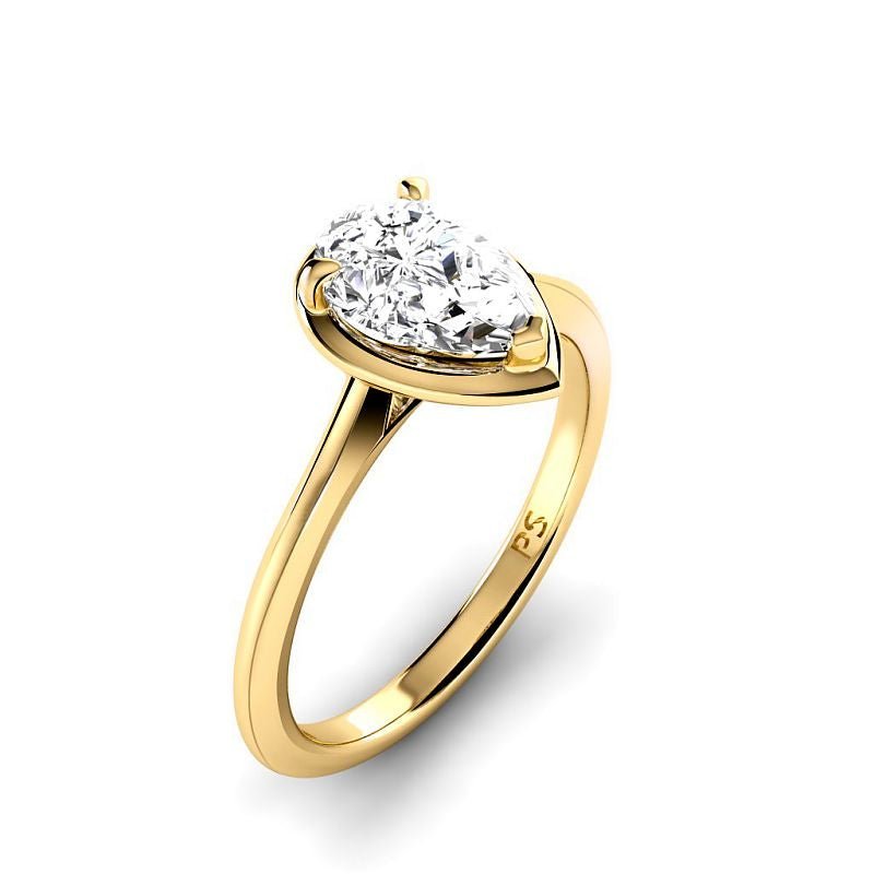 0.50 - 3.00 CT Pear Cut Lab Grown Diamonds - Solitaire Ring - Primestyle.com