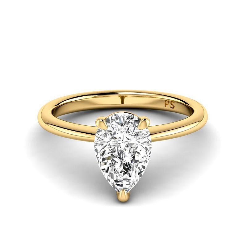 0.50 - 3.00 CT Pear Cut Lab Grown Diamonds - Solitaire Ring - Primestyle.com