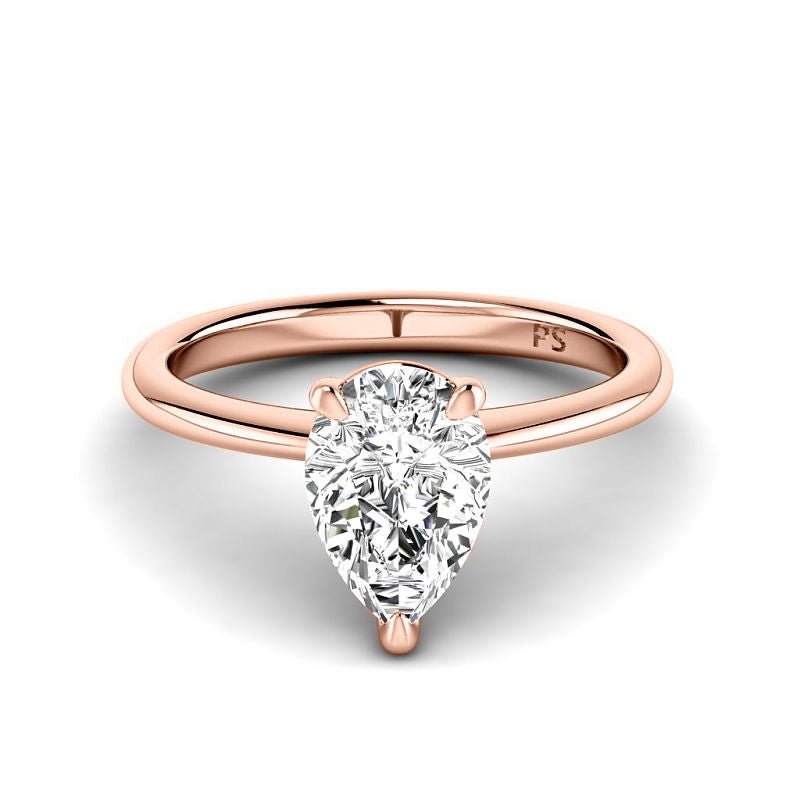 0.50-3.00 CT Pear Cut Lab Grown Diamonds - Solitaire Ring - Primestyle.com