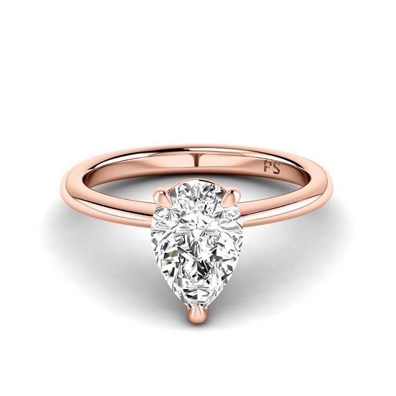 0.50 - 3.00 CT Pear Cut Lab Grown Diamonds - Solitaire Ring - Primestyle.com
