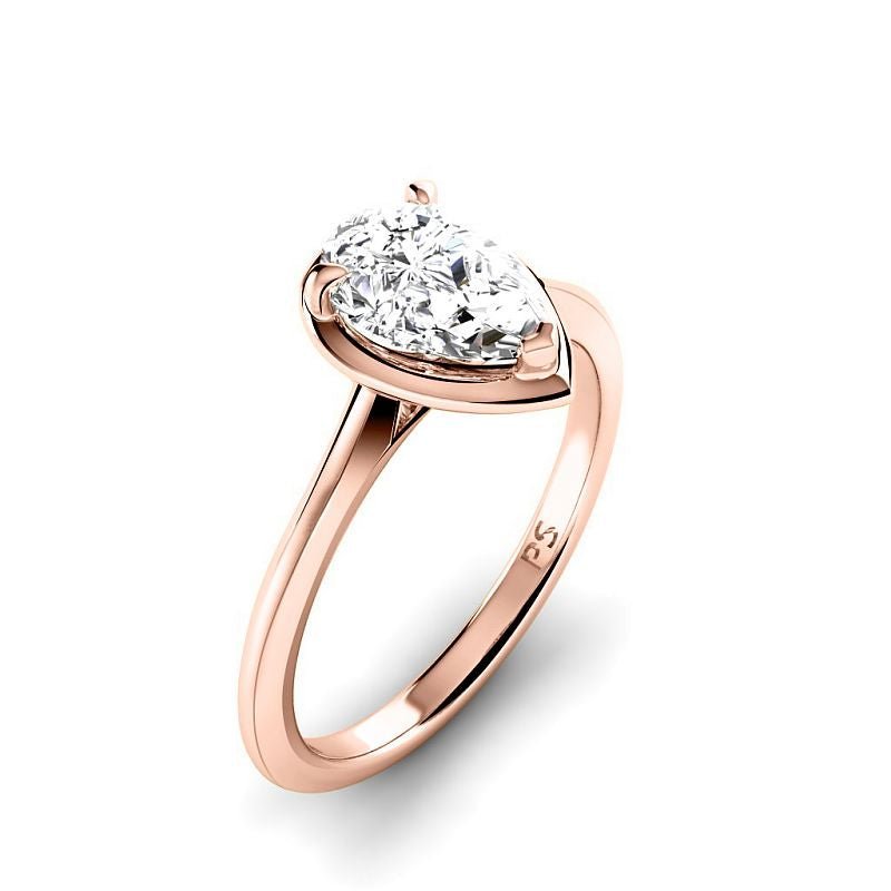 0.50 - 3.00 CT Pear Cut Lab Grown Diamonds - Solitaire Ring - Primestyle.com