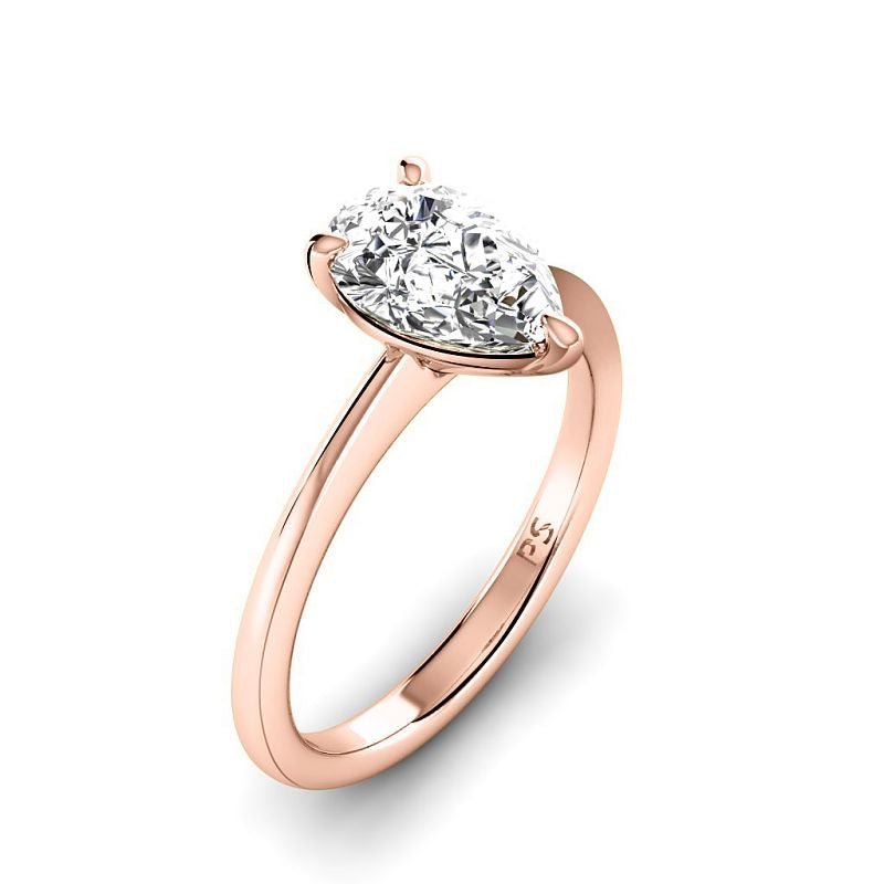 0.50-6.00 CT Pear Cut Diamonds - Solitaire Rings