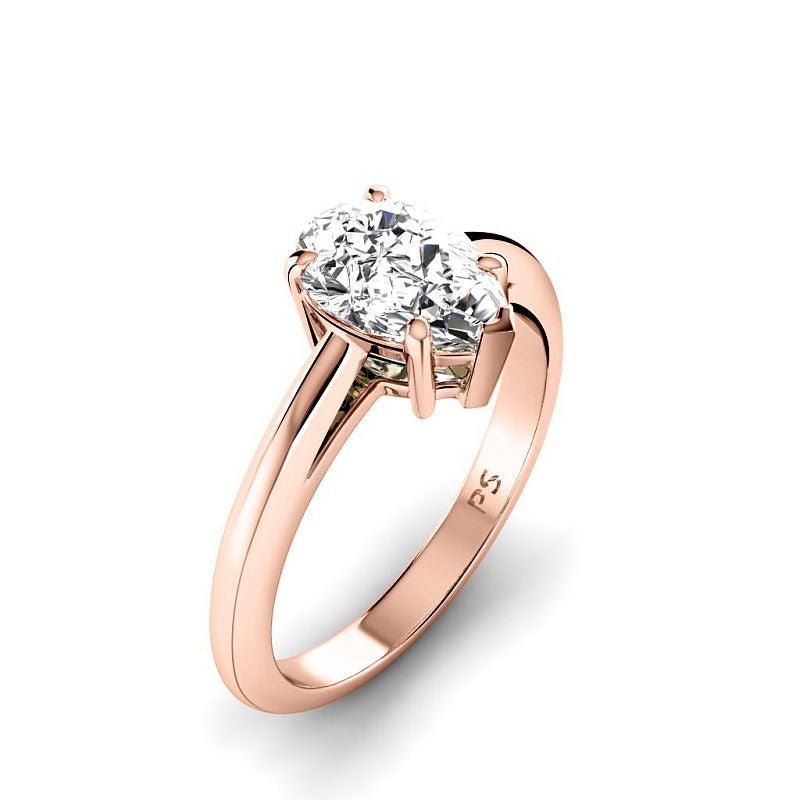 0.50 - 3.00 CT Pear Cut Lab Grown Diamonds - Solitaire Ring - Primestyle.com