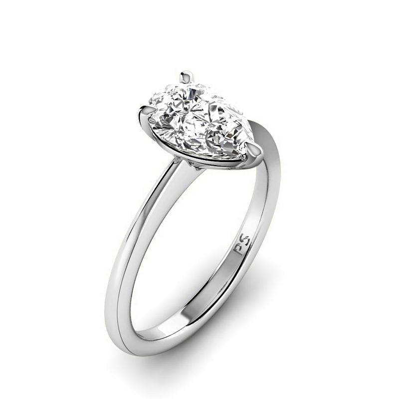 0.50-6.00 CT Pear Cut Diamonds - Solitaire Rings