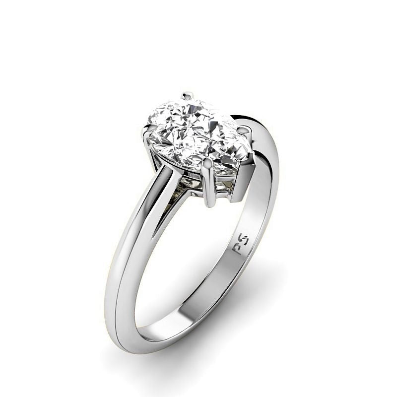 0.50-6.00 CT Pear Cut Diamonds - Solitaire Rings