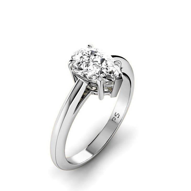 0.50-3.00 CT Pear Cut Lab Grown Diamonds - Solitaire Ring - Primestyle.com