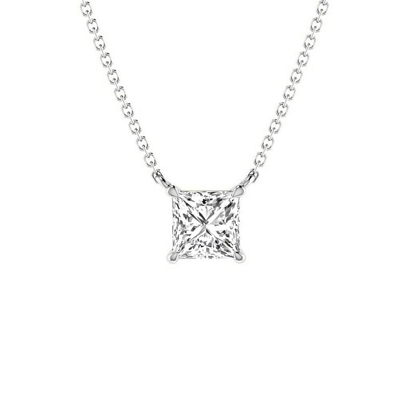 0.50-6.00 CT Princess Cut Diamonds - Solitaire Pendant