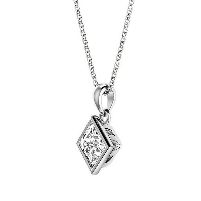 0.50-3.00 CT Princess Cut Lab Grown Diamonds - Solitaire Pendant - Primestyle.com