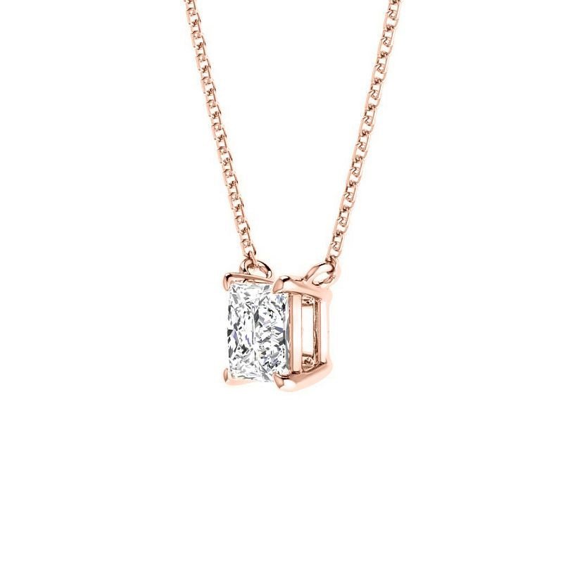 0.50 - 3.00 CT Princess Cut Lab Grown Diamonds - Solitaire Pendant - Primestyle.com