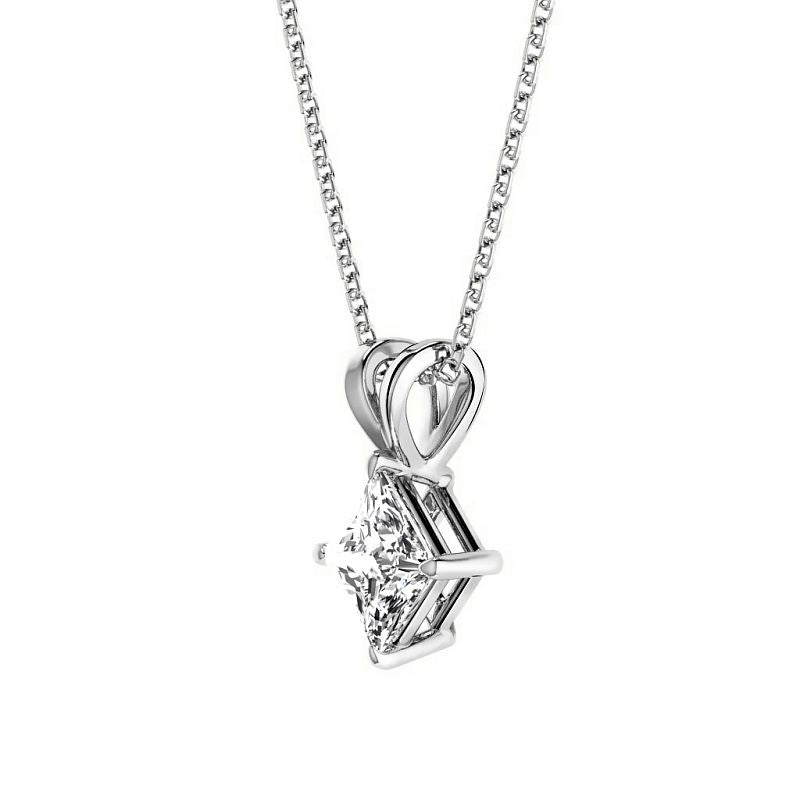 0.50-6.00 CT Princess Cut Diamonds - Solitaire Pendant