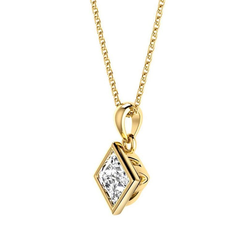 0.50 - 3.00 CT Princess Cut Lab Grown Diamonds - Solitaire Pendant - Primestyle.com