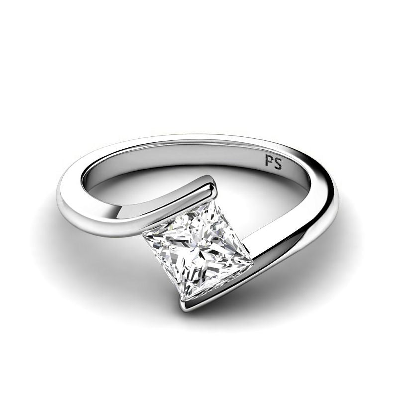 0.50 - 3.00 CT Princess Cut Lab Grown Diamonds - Solitaire Ring - Primestyle.com
