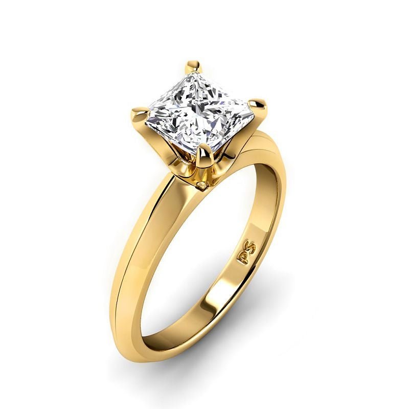 0.50 - 3.00 CT Princess Cut Lab Grown Diamonds - Solitaire Ring - Primestyle.com