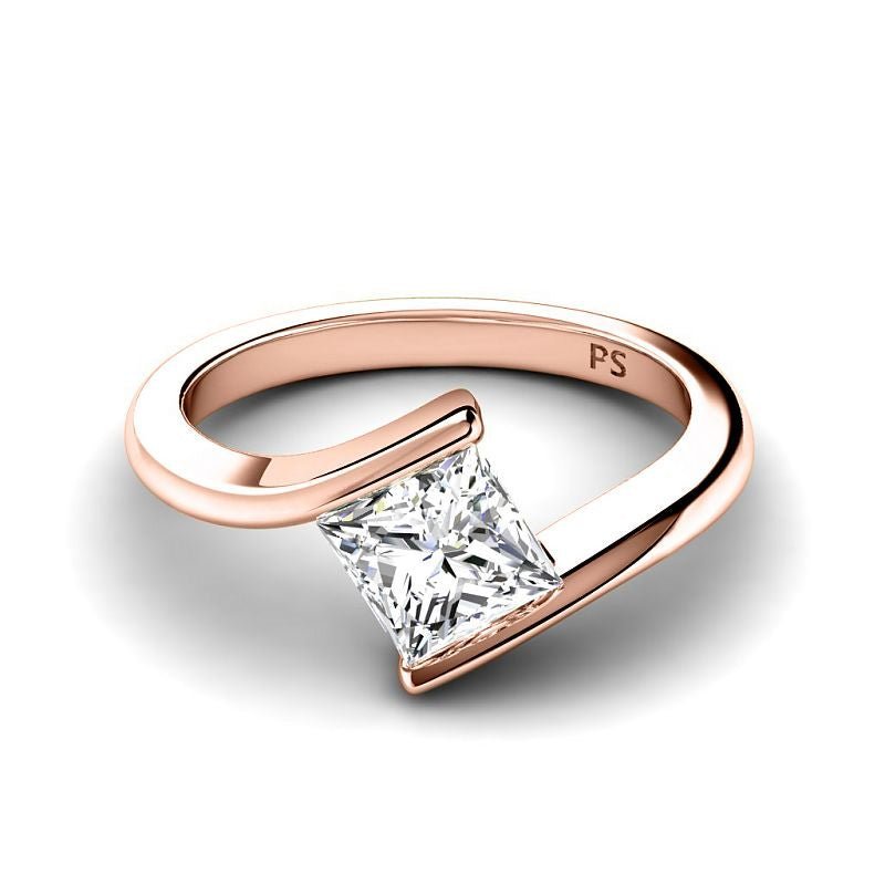 0.50-6.00 CT Princess Cut Diamonds - Solitaire Rings
