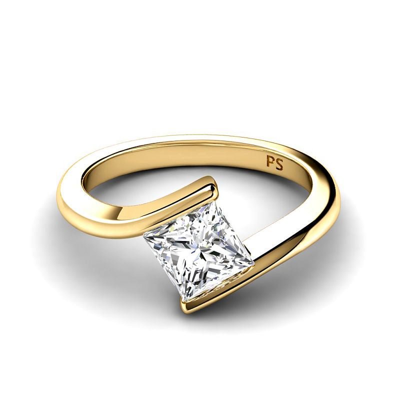 0.50-3.00 CT Princess Cut Lab Grown Diamonds - Solitaire Ring