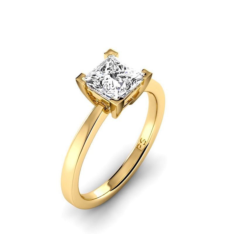 0.50 - 3.00 CT Princess Cut Lab Grown Diamonds - Solitaire Ring - Primestyle.com
