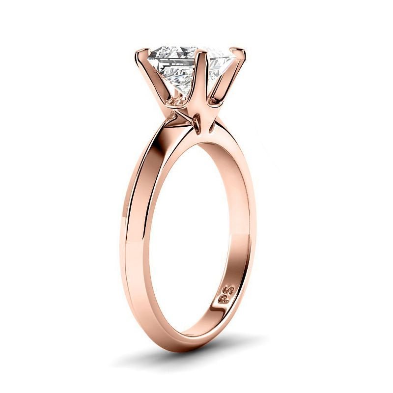 0.50-6.00 CT Princess Cut Diamonds - Solitaire Rings