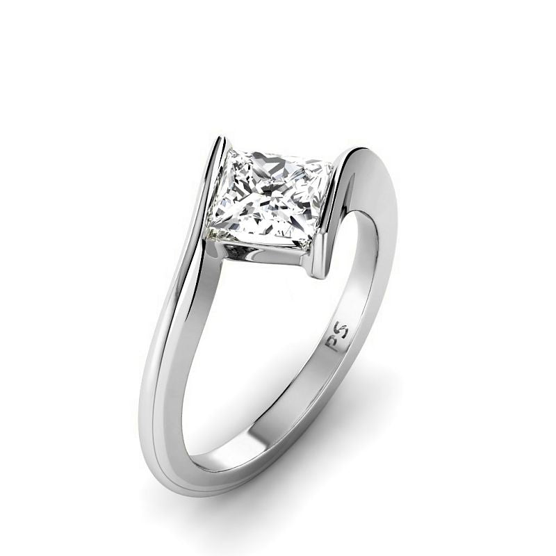 0.50-3.00 CT Princess Cut Lab Grown Diamonds - Solitaire Ring