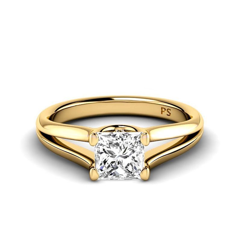 0.50 - 3.00 CT Princess Cut Lab Grown Diamonds - Solitaire Ring - Primestyle.com