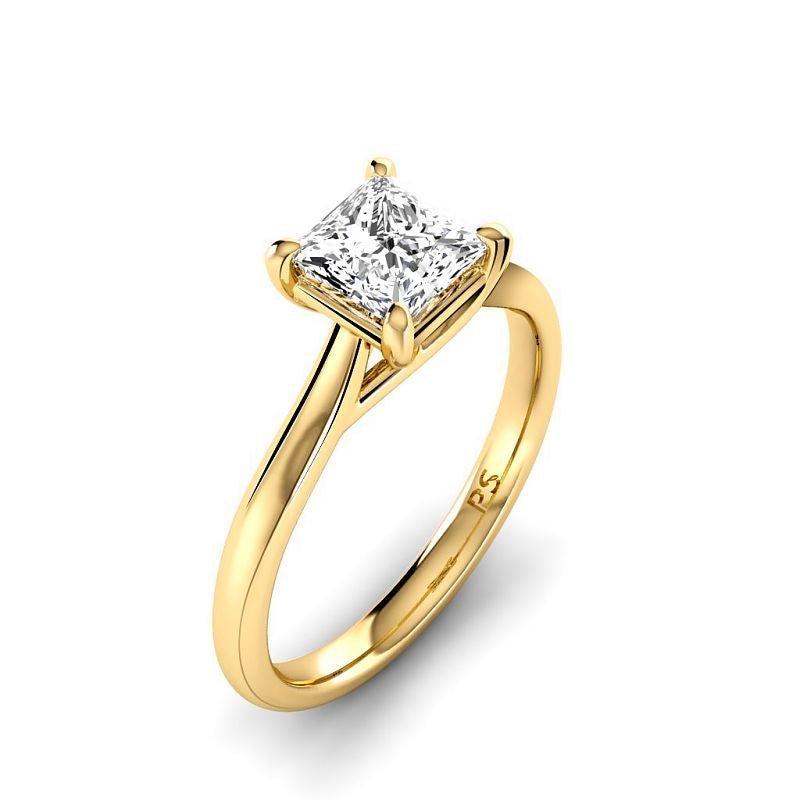 0.50 - 3.00 CT Princess Cut Lab Grown Diamonds - Solitaire Ring - Primestyle.com