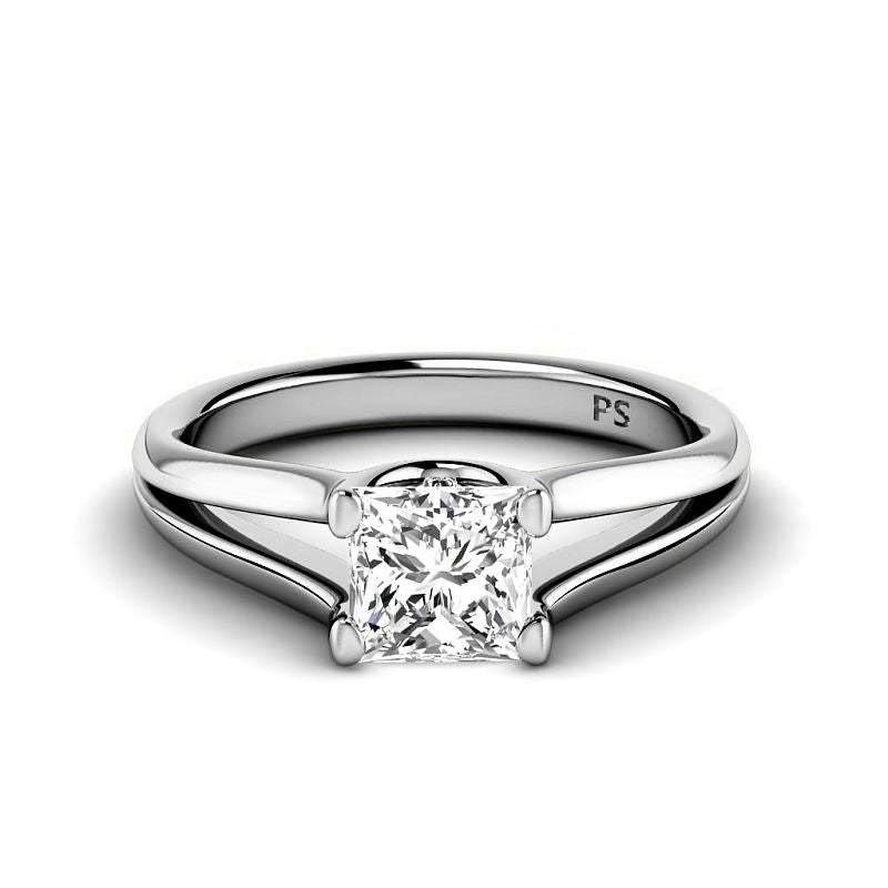 0.50 - 3.00 CT Princess Cut Lab Grown Diamonds - Solitaire Ring - Primestyle.com
