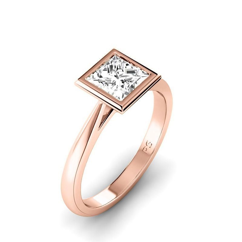 0.50 - 3.00 CT Princess Cut Lab Grown Diamonds - Solitaire Ring - Primestyle.com