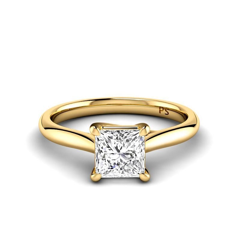 0.50-6.00 CT Princess Cut Diamonds - Solitaire Rings