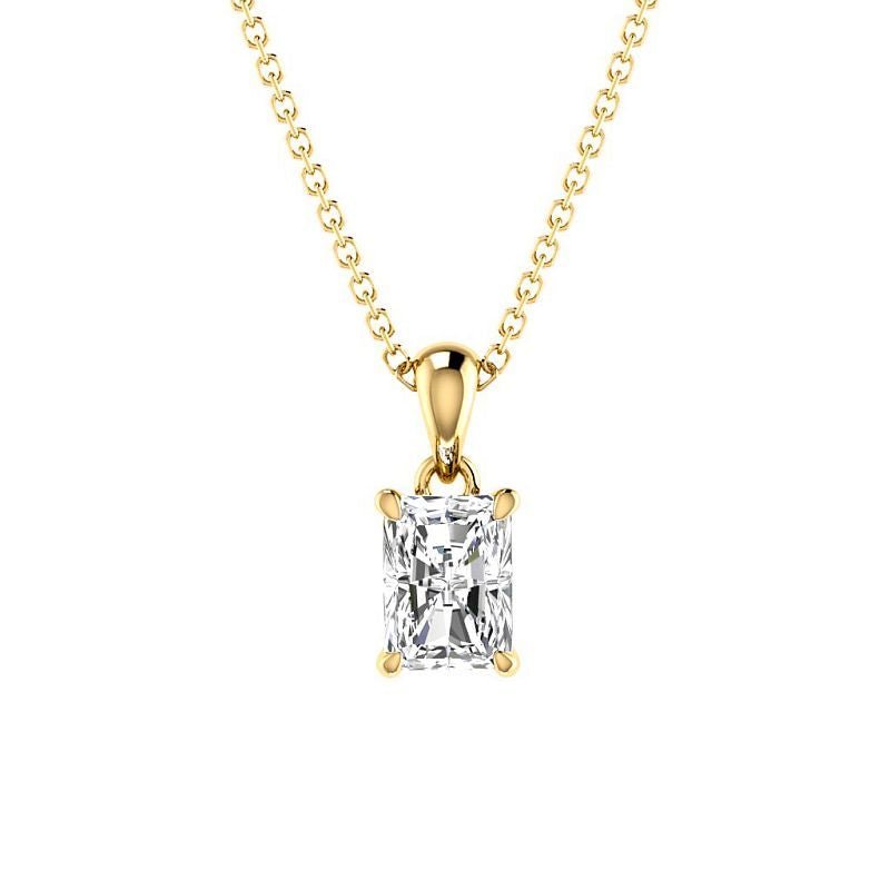 0.50-6.00 CT Radiant Cut Diamonds - Solitaire Pendant