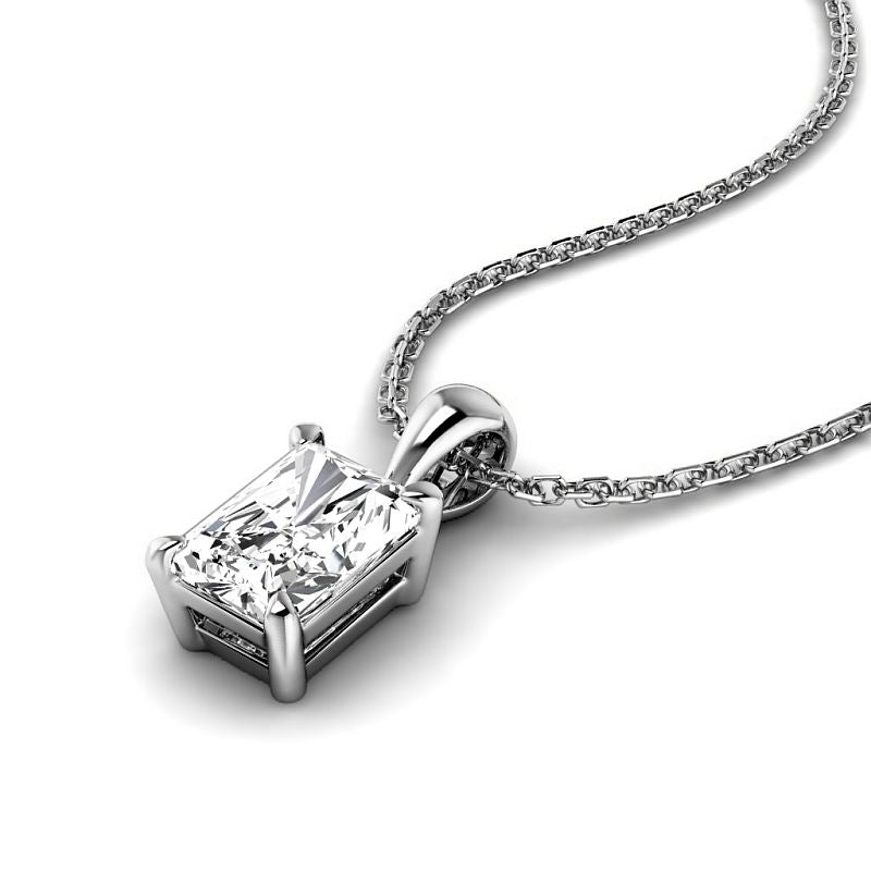 0.50-6.00 CT Radiant Cut Diamonds - Solitaire Pendant
