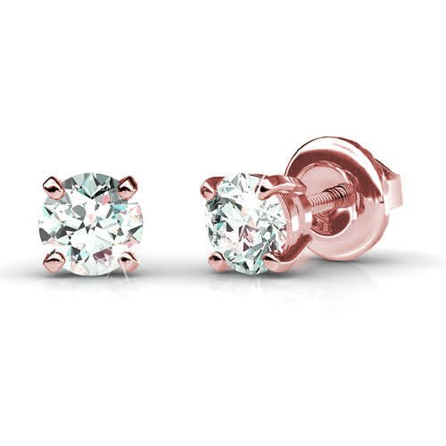 0.50-3.00 CT Round Cut Diamonds - Stud Earrings - Primestyle.com