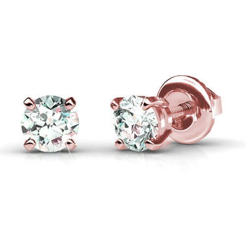 0.50-3.00 CT Round Cut Natural Diamonds - Stud Earrings
