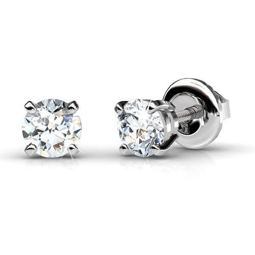 0.50-3.00 CT Round Cut Diamonds - Stud Earrings - Primestyle.com