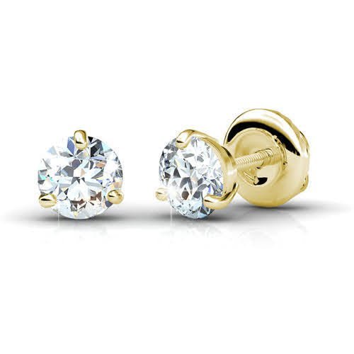0.50 - 3.00 CT Round Cut Natural Diamonds - Stud Earrings - Primestyle.com