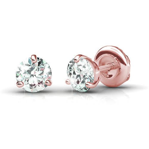 0.50-3.00 CT Round Cut Diamonds - Stud Earrings - Primestyle.com