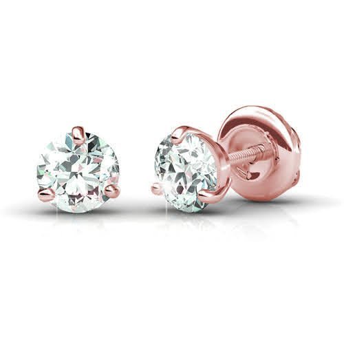0.50 - 3.00 CT Round Cut Natural Diamonds - Stud Earrings - Primestyle.com
