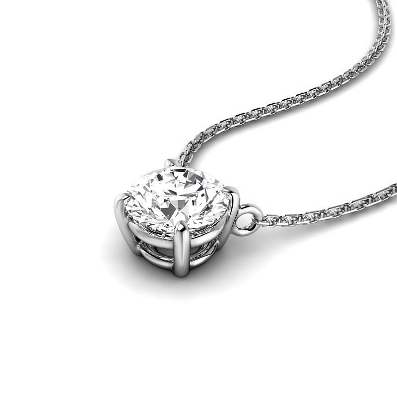0.50-3.00 CT Round Cut Lab Grown Diamonds - Solitaire Pendant - Primestyle.com